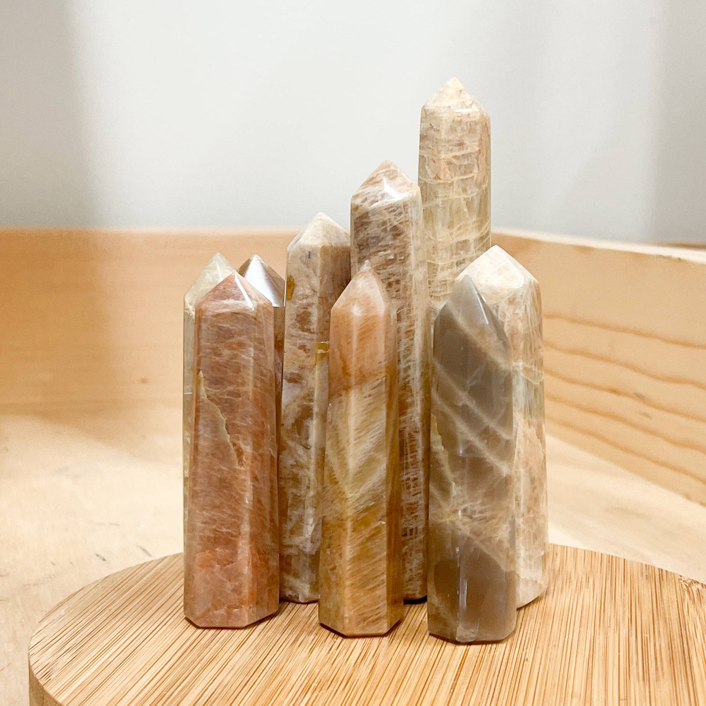 Peach/Yellow Moonstone Tower Points, 1-4" size option