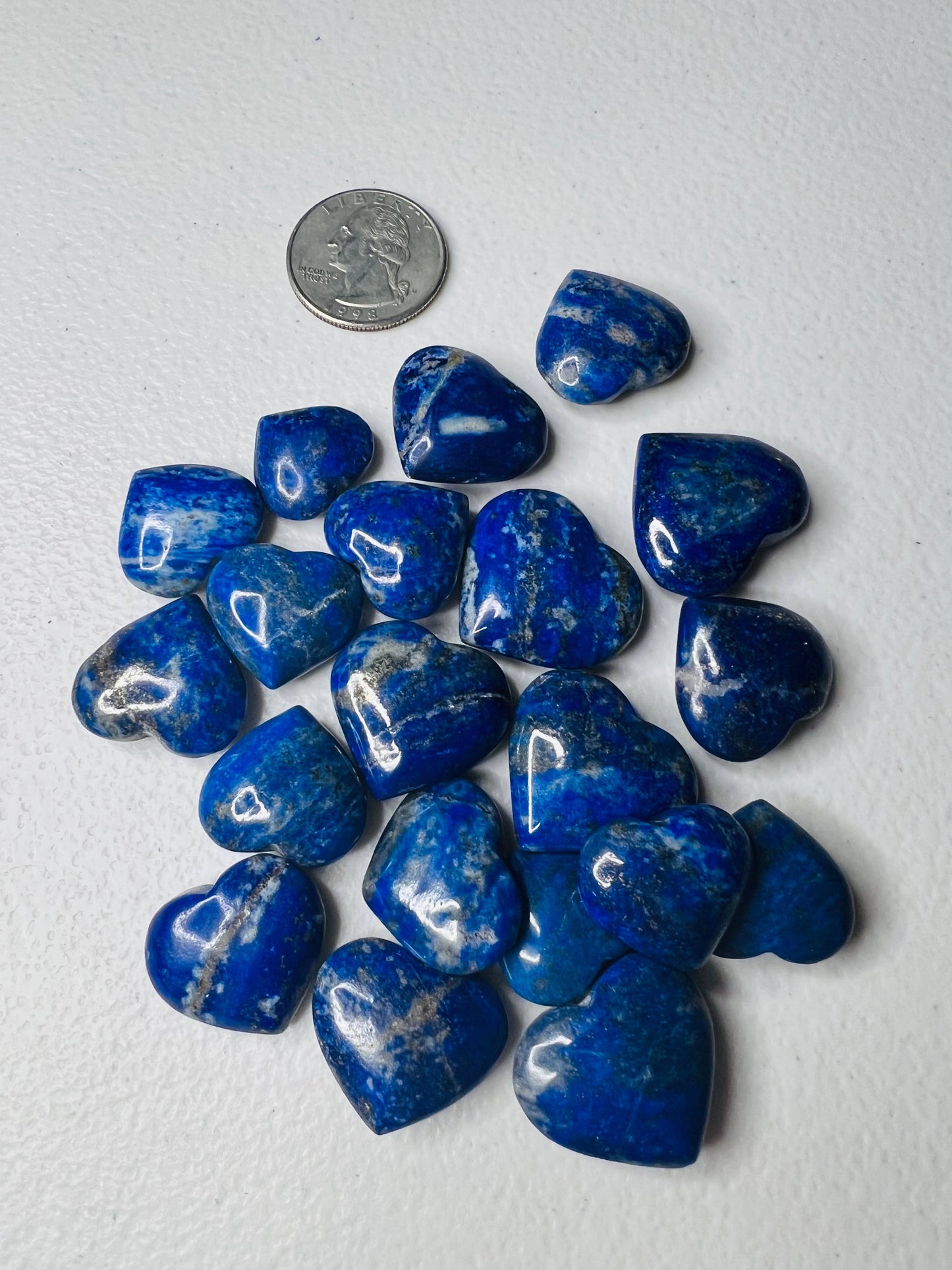 Lapis lazuli Crystal Heart Carvings 10pc Lot