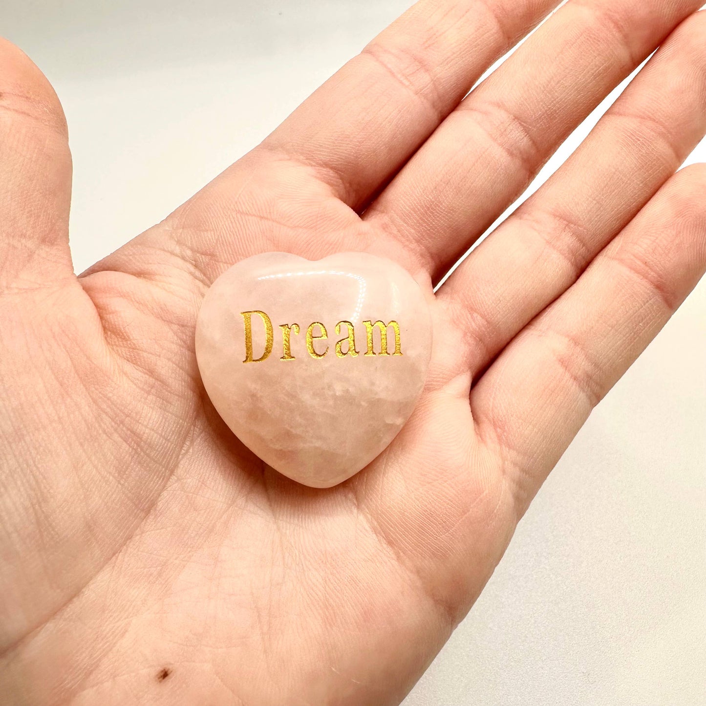 Rose Quartz Heart with Message