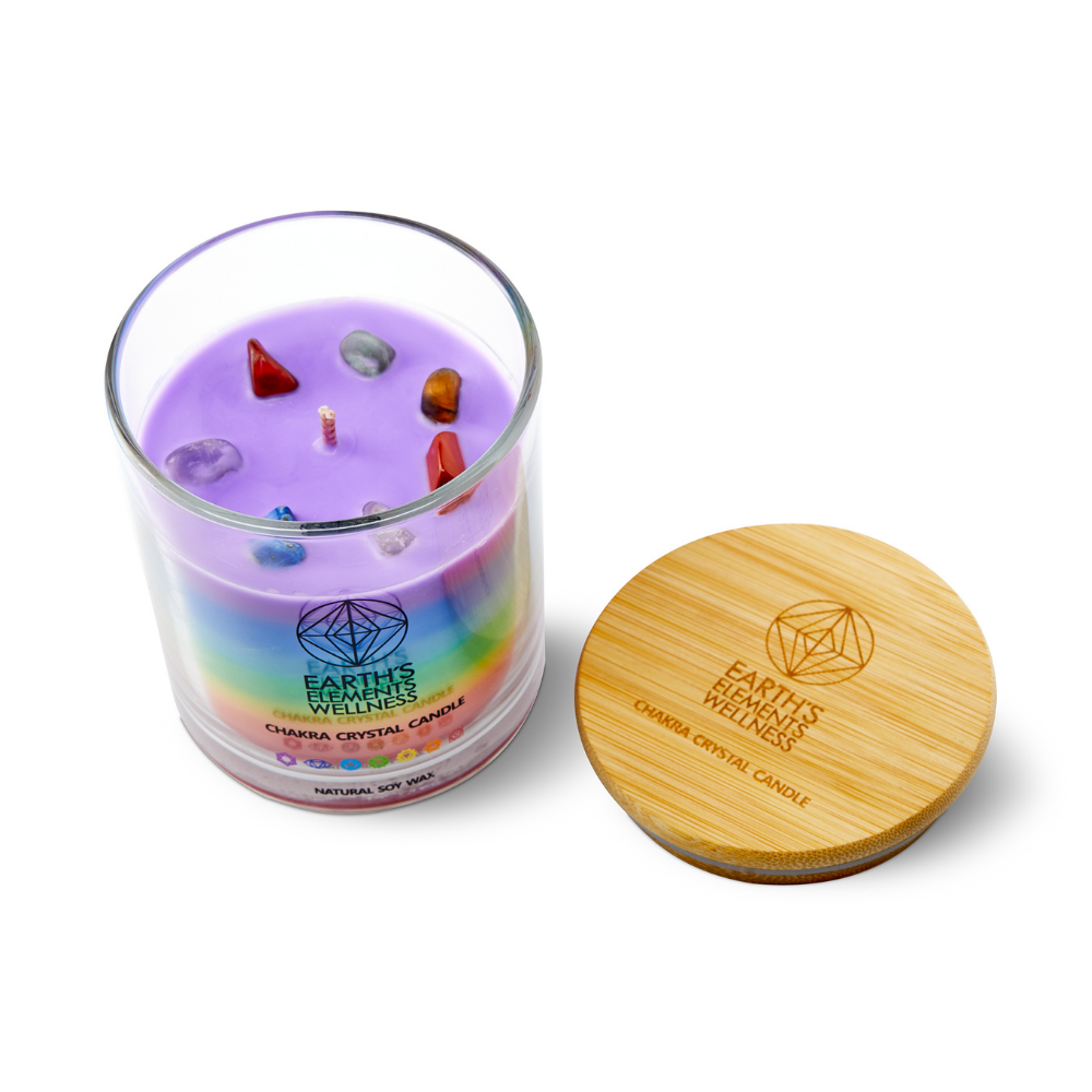Crystal Candle, 7 Chakra - pack of 6