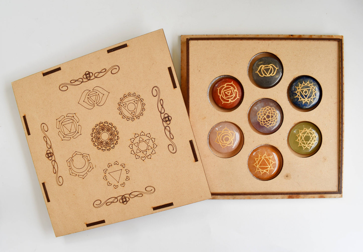 Round Stones Set | 7 Chakra Reiki | Chakra Crystals Set
