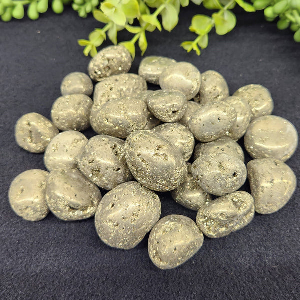 Pyrite (1kg/2.2 lbs.) Tumbled Stone 25 x 30mm