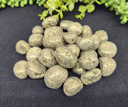 Pyrite (1kg/2.2 lbs.) Tumbled Stone 25 x 30mm