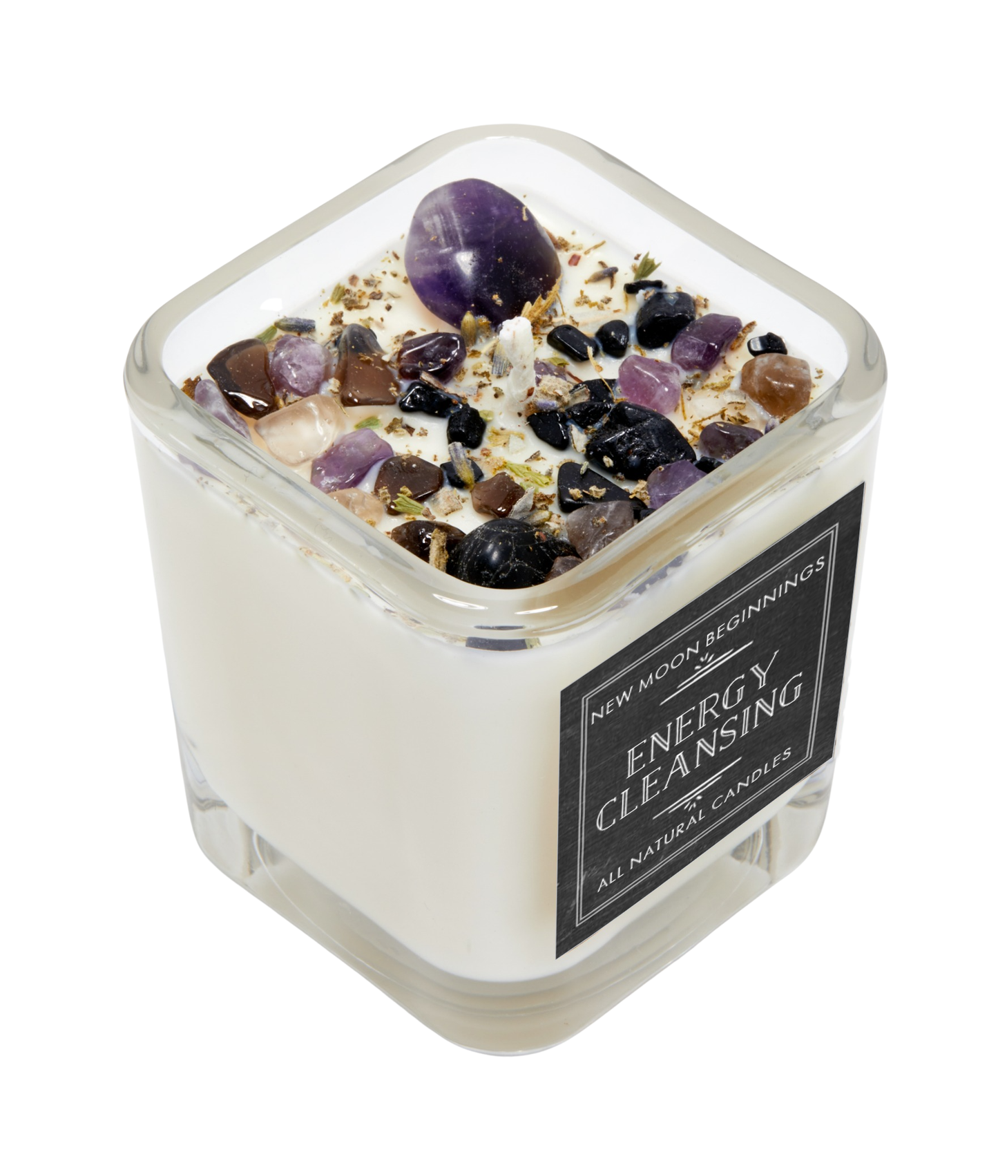 Energy Cleansing Candle - Crystal Candles - Soy Wax