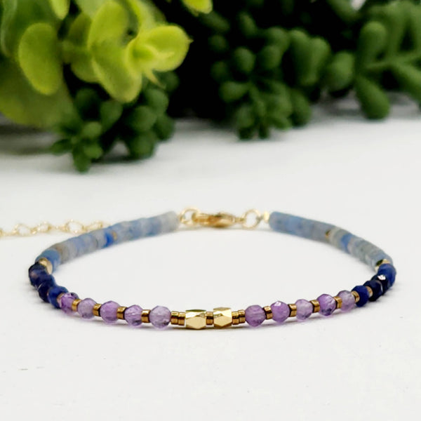ANXIETY SUPPORT-Amethyst/Sodalite/Blue Aventurine -Bracelet