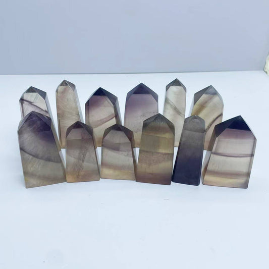 Lavender Fluorite Tower Natural Crystal Point for Gift Shops