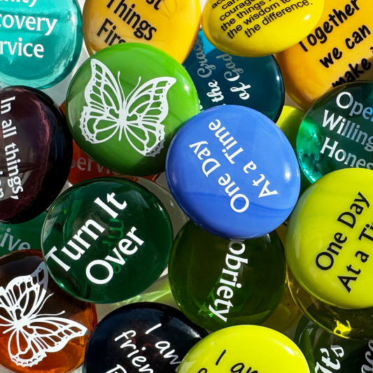 Recovery Assortment of 100 Glass Stones, Sobriety Gifts