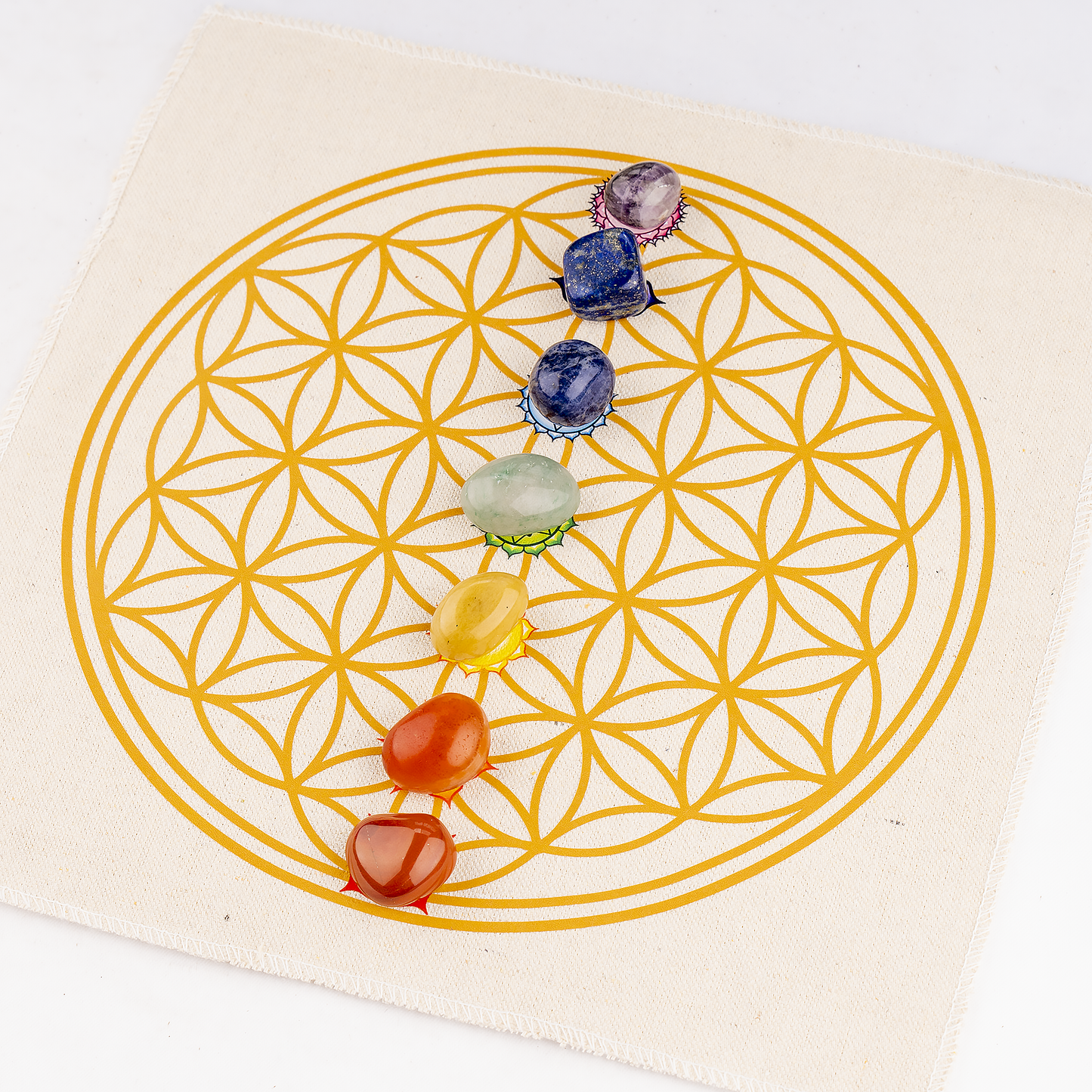 Crystal Grid Cloth |Sacred Geometry 7 Chakra For Energy Work