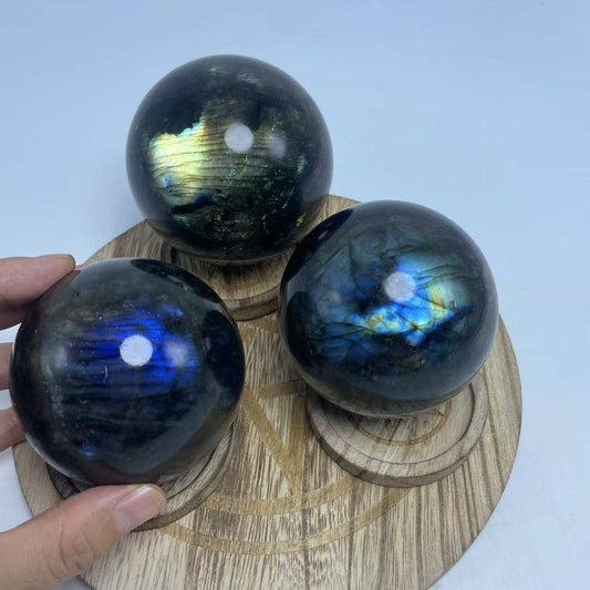 Large Labradorite Sphere – Iridescent Natural Stone Ball