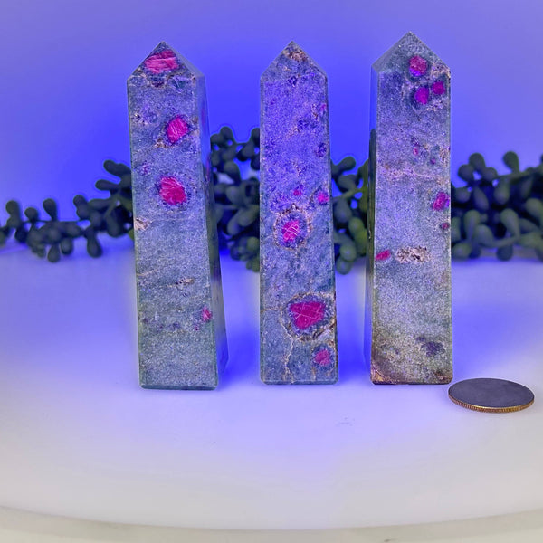 Ruby Fuchsite 4-Sided Tower (Approx. 3.7-4.00 inches/9-10cm)