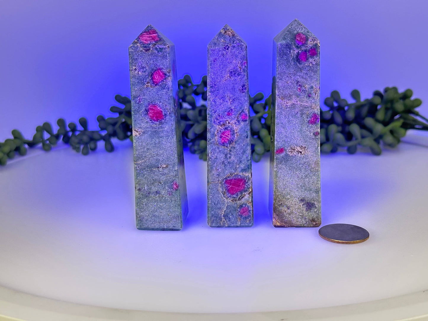 Ruby Fuchsite 4-Sided Tower (Approx. 3.7-4.00 inches/9-10cm)