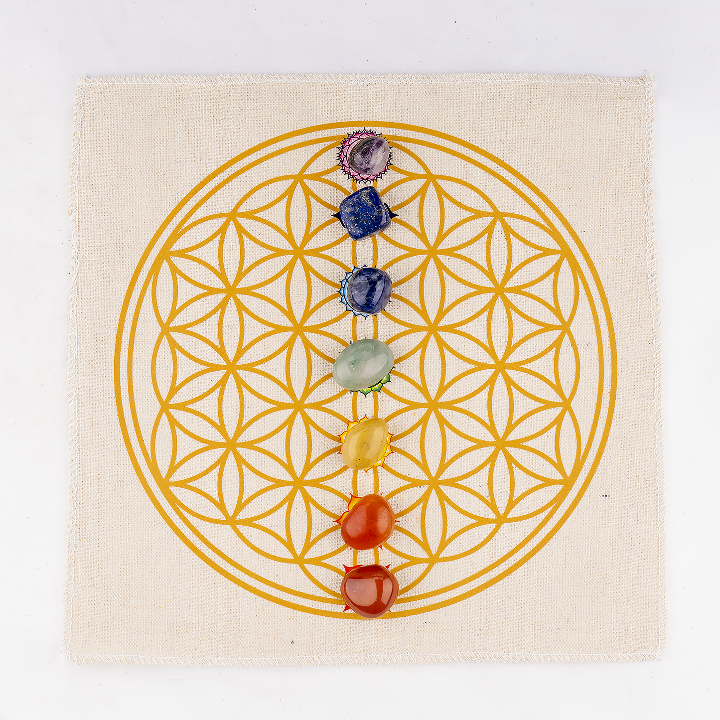 Crystal Grid Cloth |Sacred Geometry 7 Chakra For Energy Work