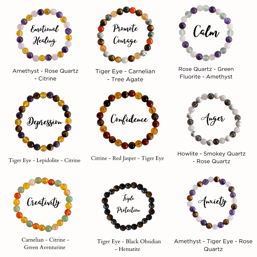 Healing Bracelet| GRIEF Support | Gemstone Crystal Bracelets
