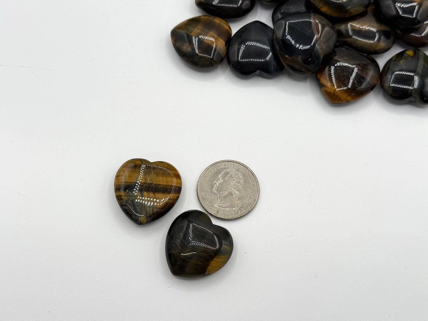 Blue Tiger Eye Mini Hearts (25MM or 2.5CM)
