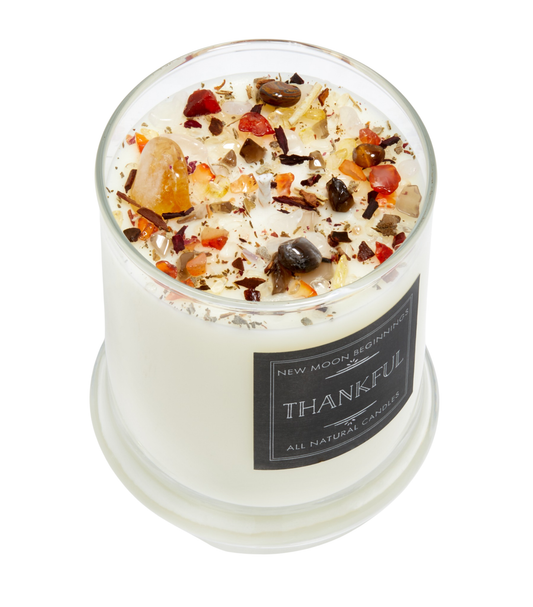 Thankful Candle - Soy Candles Crystal Candles - Fall Candles