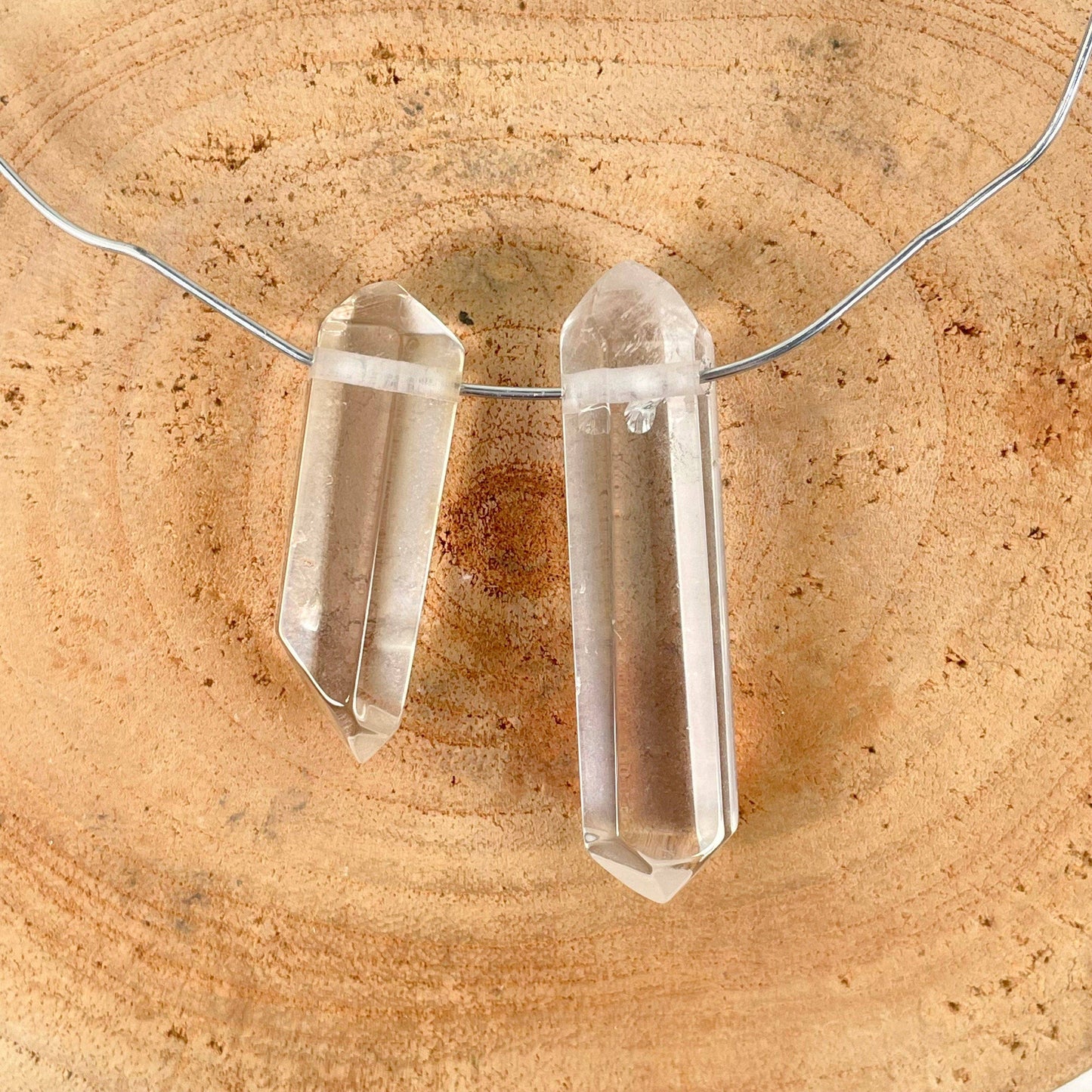 Drilled Crystal Quartz Double Points