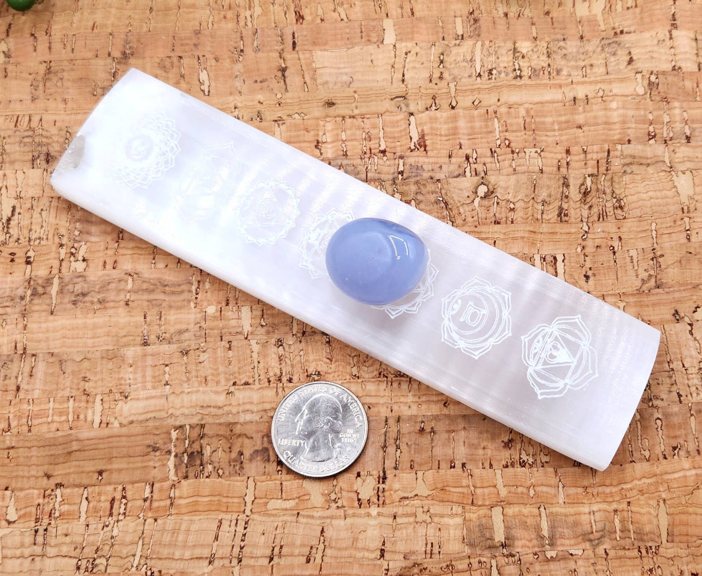 Selenite Charging Bar-Engraved w/Chakra Symbols (15-16cm)