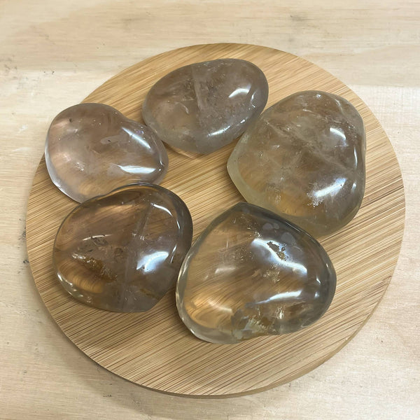 Smoky & Clear Quartz Hearts 4 pcs