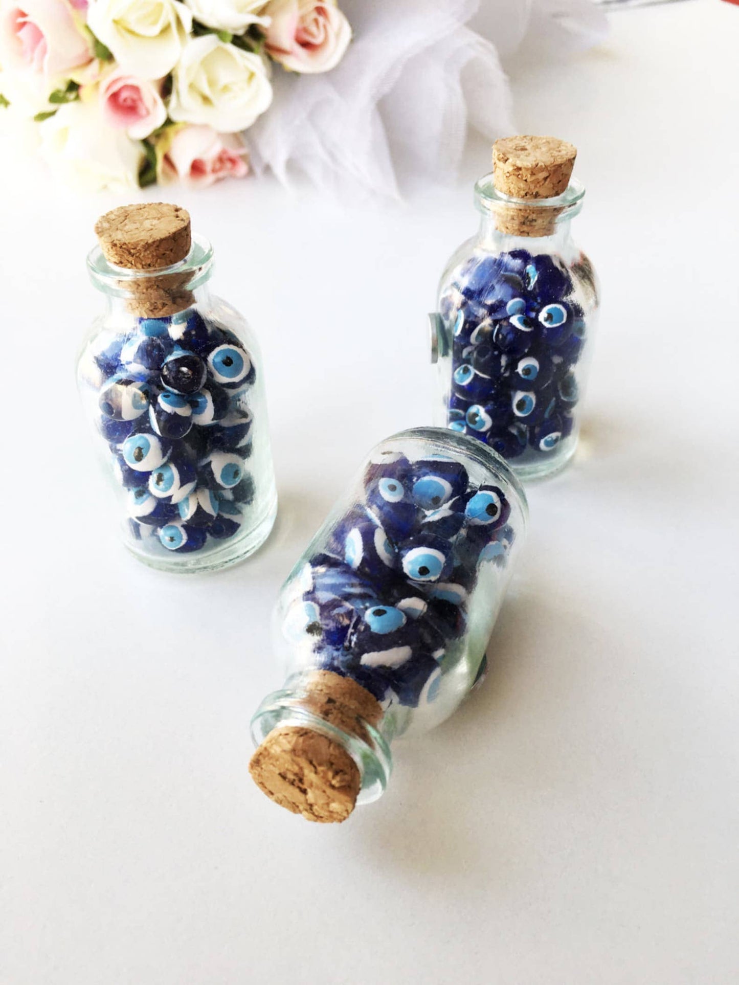 Evil eye bottle magnet, unique evil eye wedding favor, 