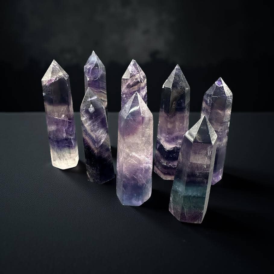 Small Dark Purple Fluorite Towers Lot of 3 ON SALE