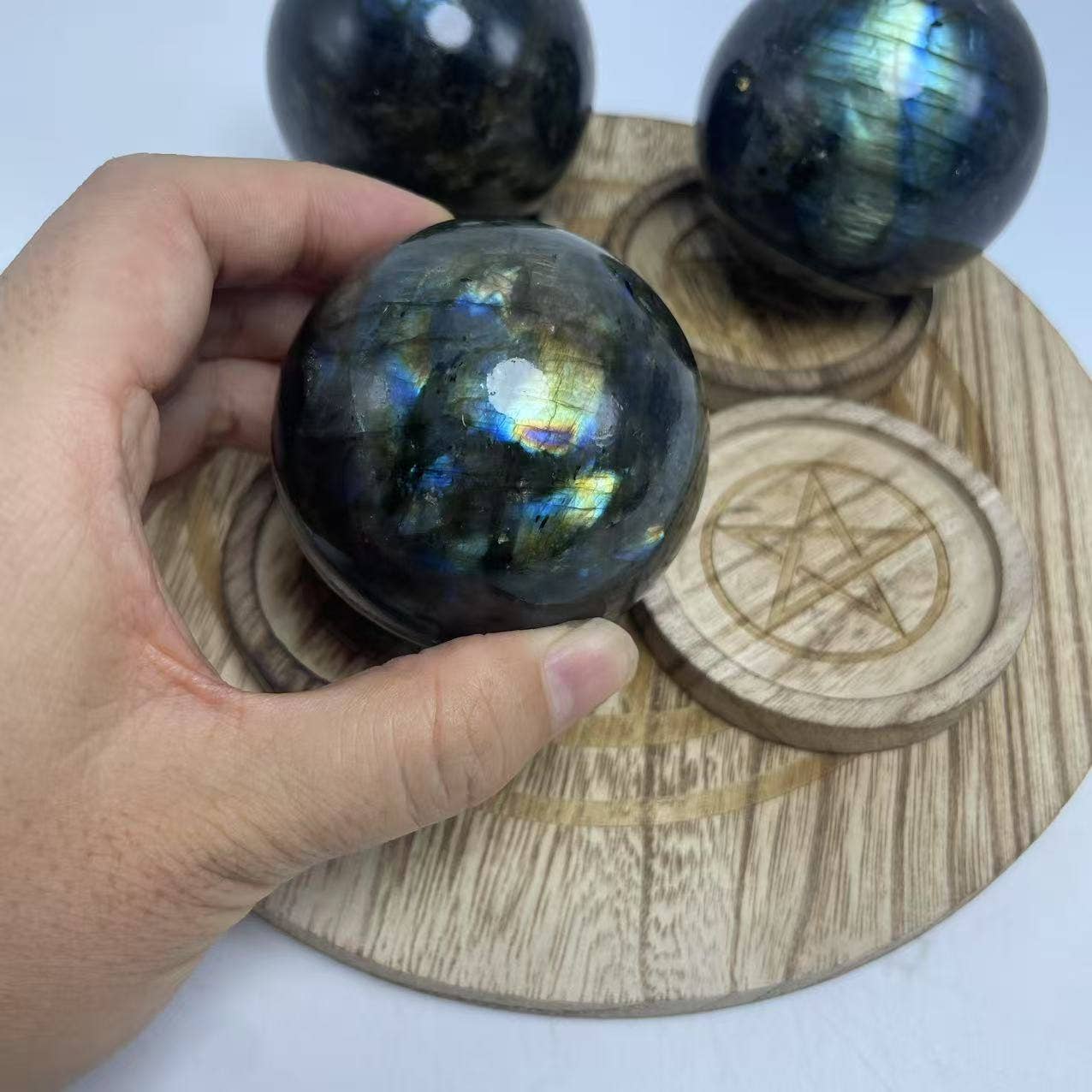 Large Labradorite Sphere – Iridescent Natural Stone Ball