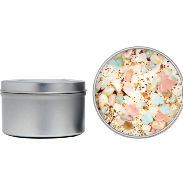 Self Love Candle - Dried Flower, Herb, & Crystal Candles