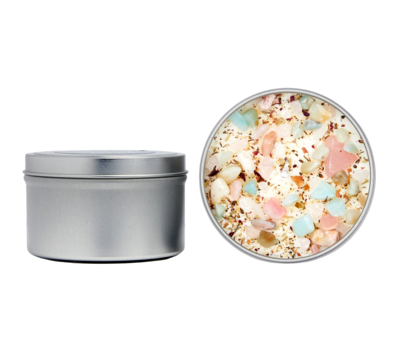 Self Love Candle - Dried Flower, Herb, & Crystal Candles