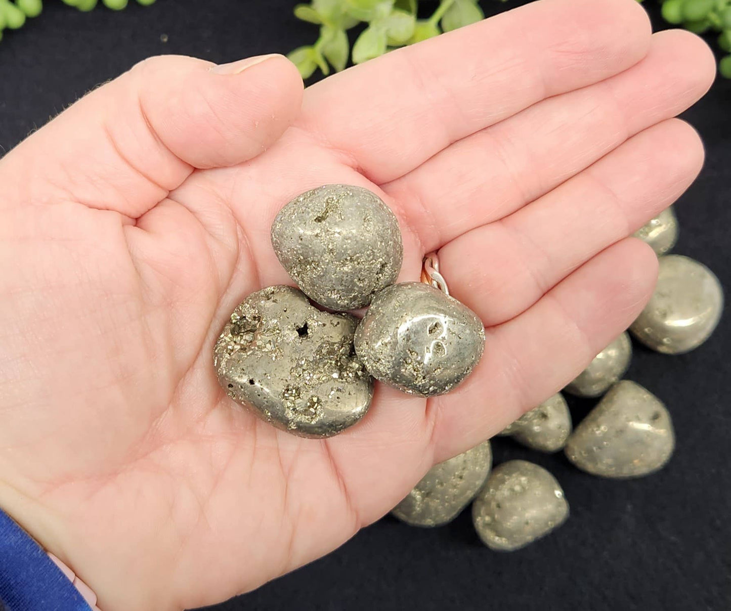 Pyrite (1kg/2.2 lbs.) Tumbled Stone 25 x 30mm