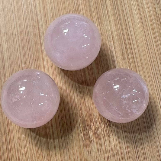 Rose Quartz Mini Spheres - lot of 3