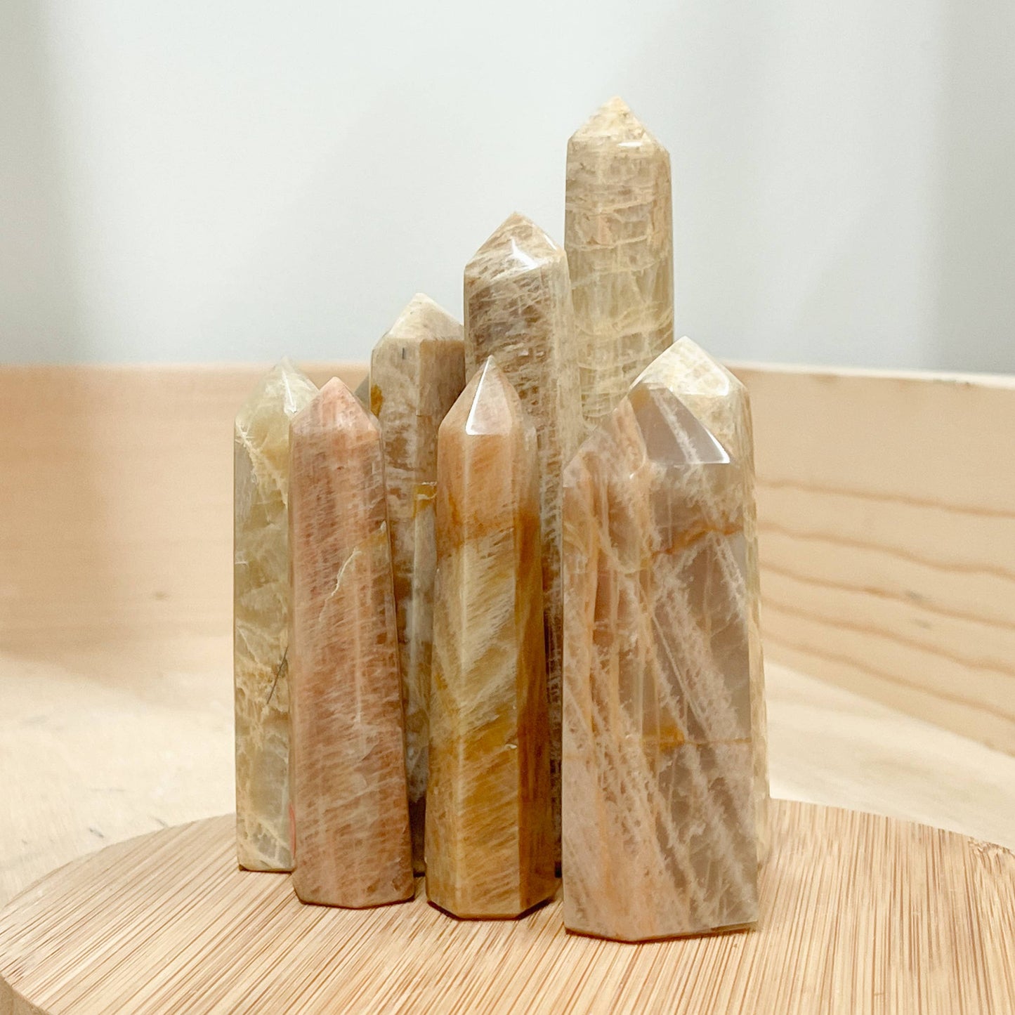 Peach/Yellow Moonstone Tower Points, 1-4" size option