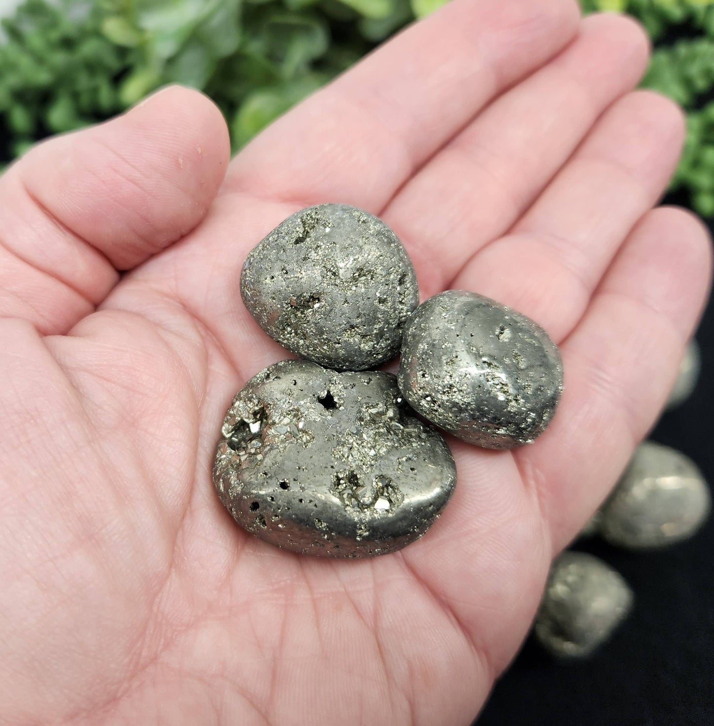 Pyrite (1kg/2.2 lbs.) Tumbled Stone 25 x 30mm