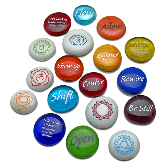 Chakra & Connection Glass Stone Assortment, Meditation Tool