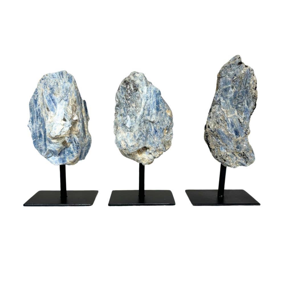 Blue Kyanite on Metal Base