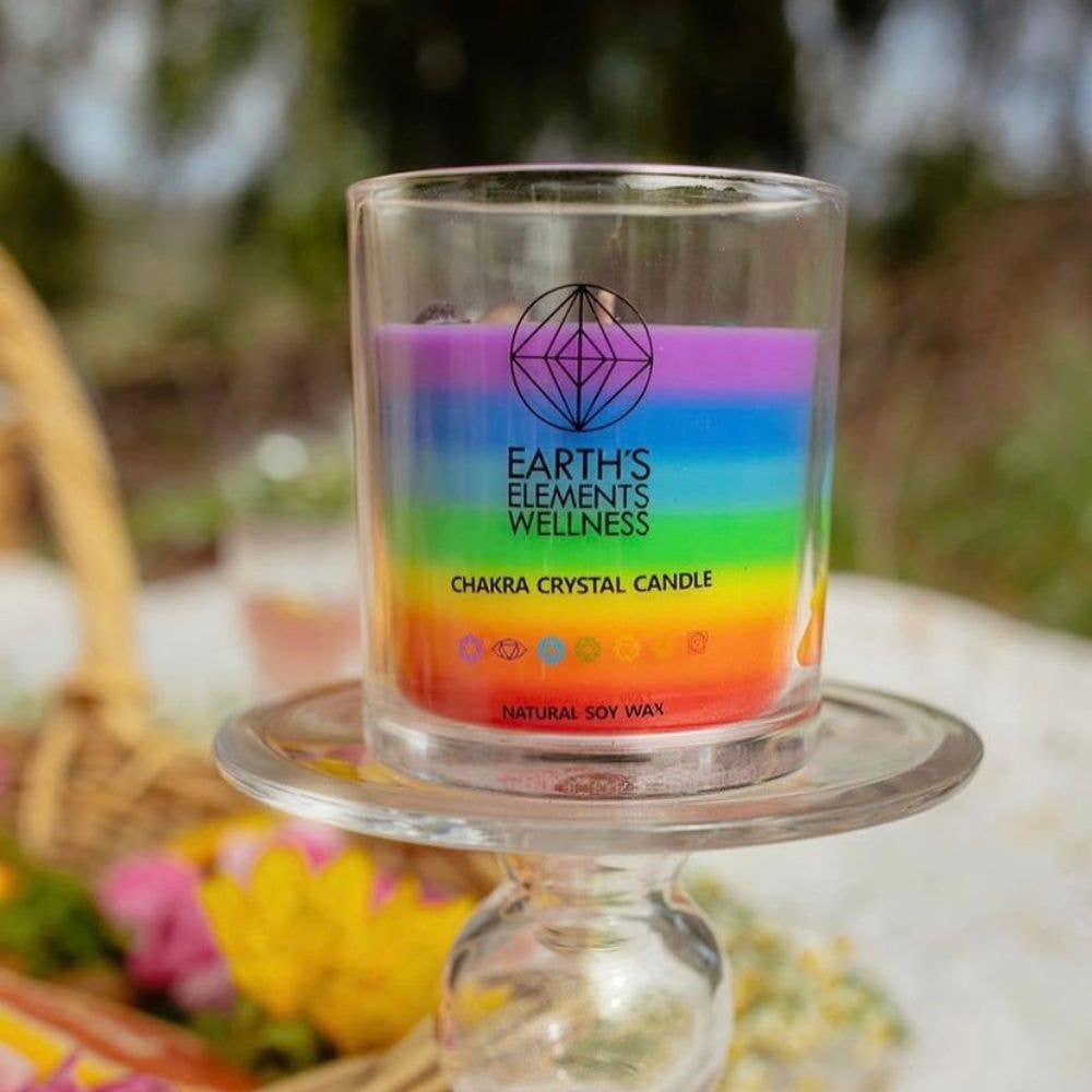 Crystal Candle, 7 Chakra - pack of 6