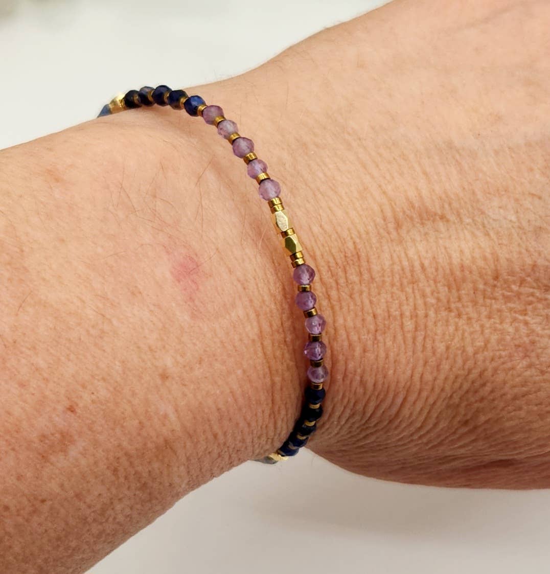 ANXIETY SUPPORT-Amethyst/Sodalite/Blue Aventurine -Bracelet