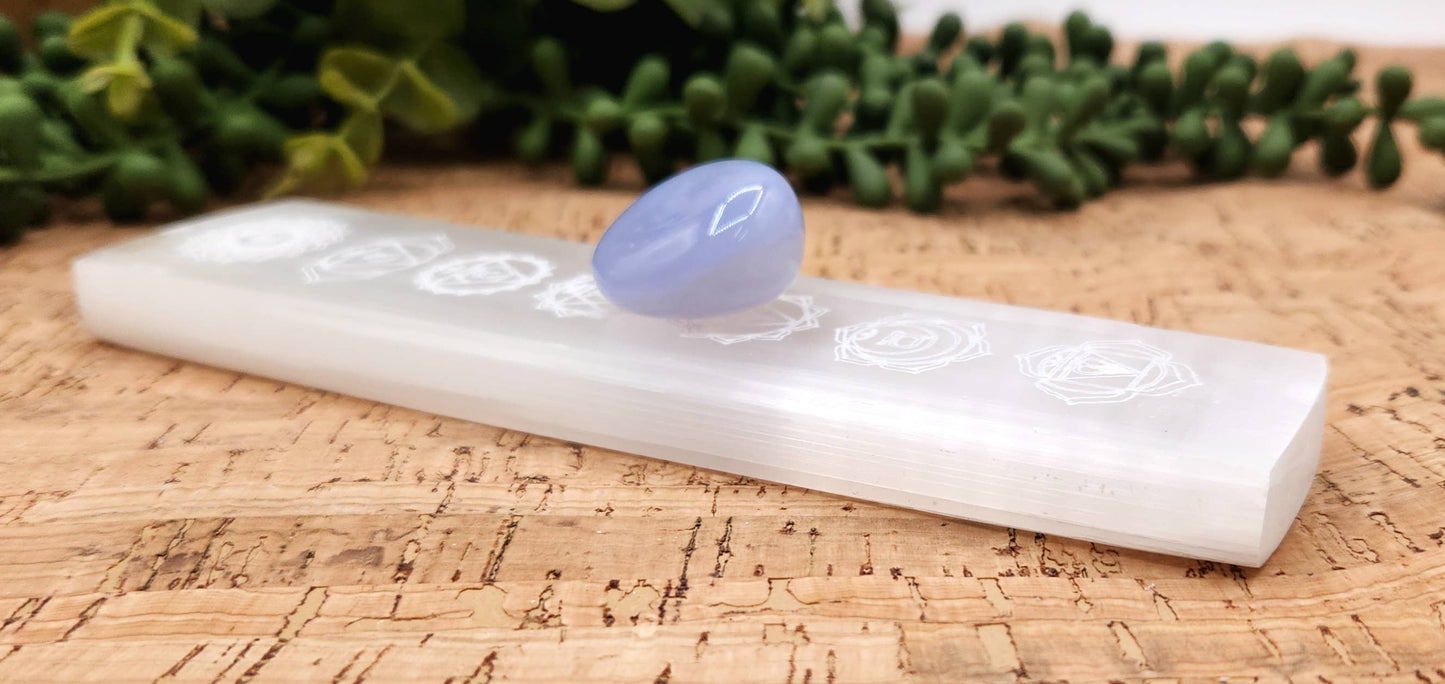 Selenite Charging Bar-Engraved w/Chakra Symbols (15-16cm)