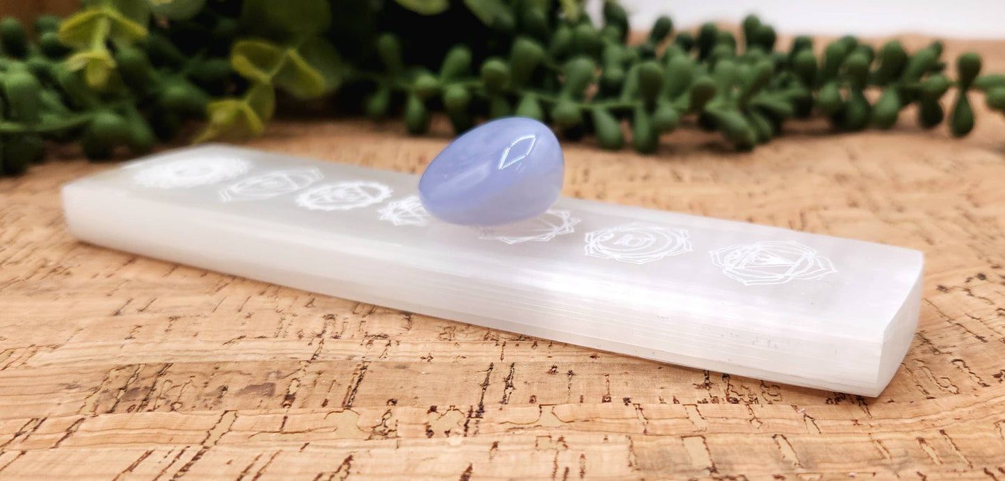 Selenite Charging Bar-Engraved w/Chakra Symbols (15-16cm)