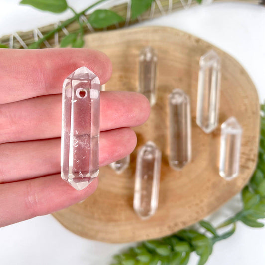 Drilled Crystal Quartz Double Points