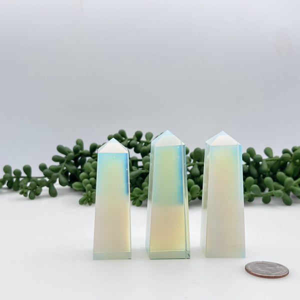 Opalite Gemstone Tower Obelisk 4 Faceted 7.5CM Aprox