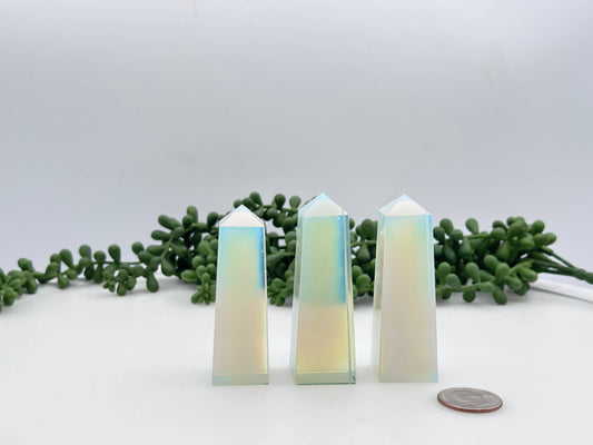 Opalite Gemstone Tower Obelisk 4 Faceted 7.5CM Aprox