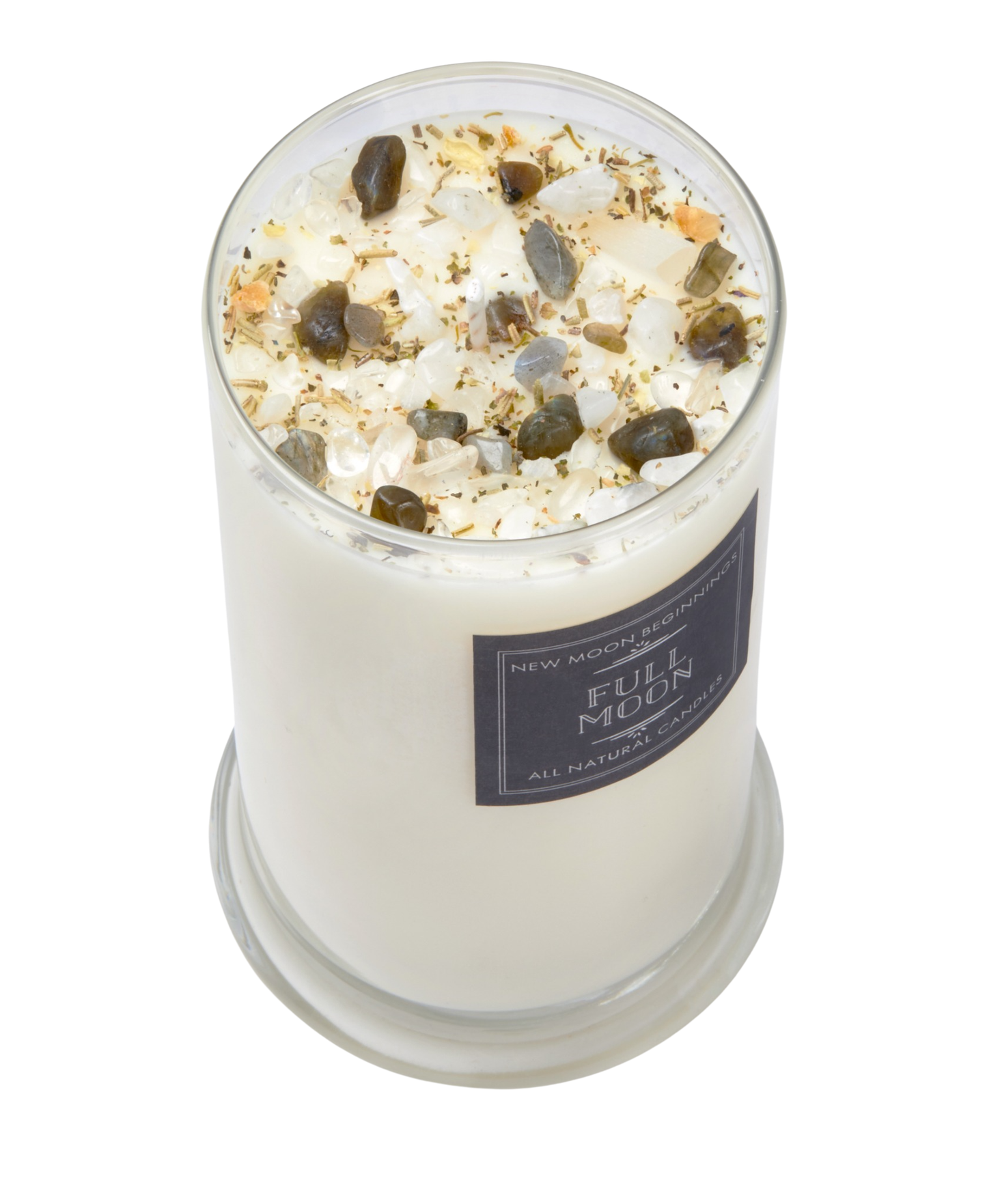 Full Moon Candle - Herb, Flower, Crystal & Candles