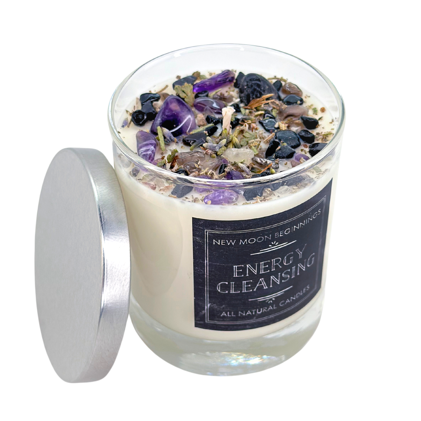 Energy Cleansing Candle - Crystal Candles - Soy Wax
