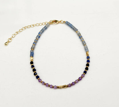 ANXIETY SUPPORT-Amethyst/Sodalite/Blue Aventurine -Bracelet
