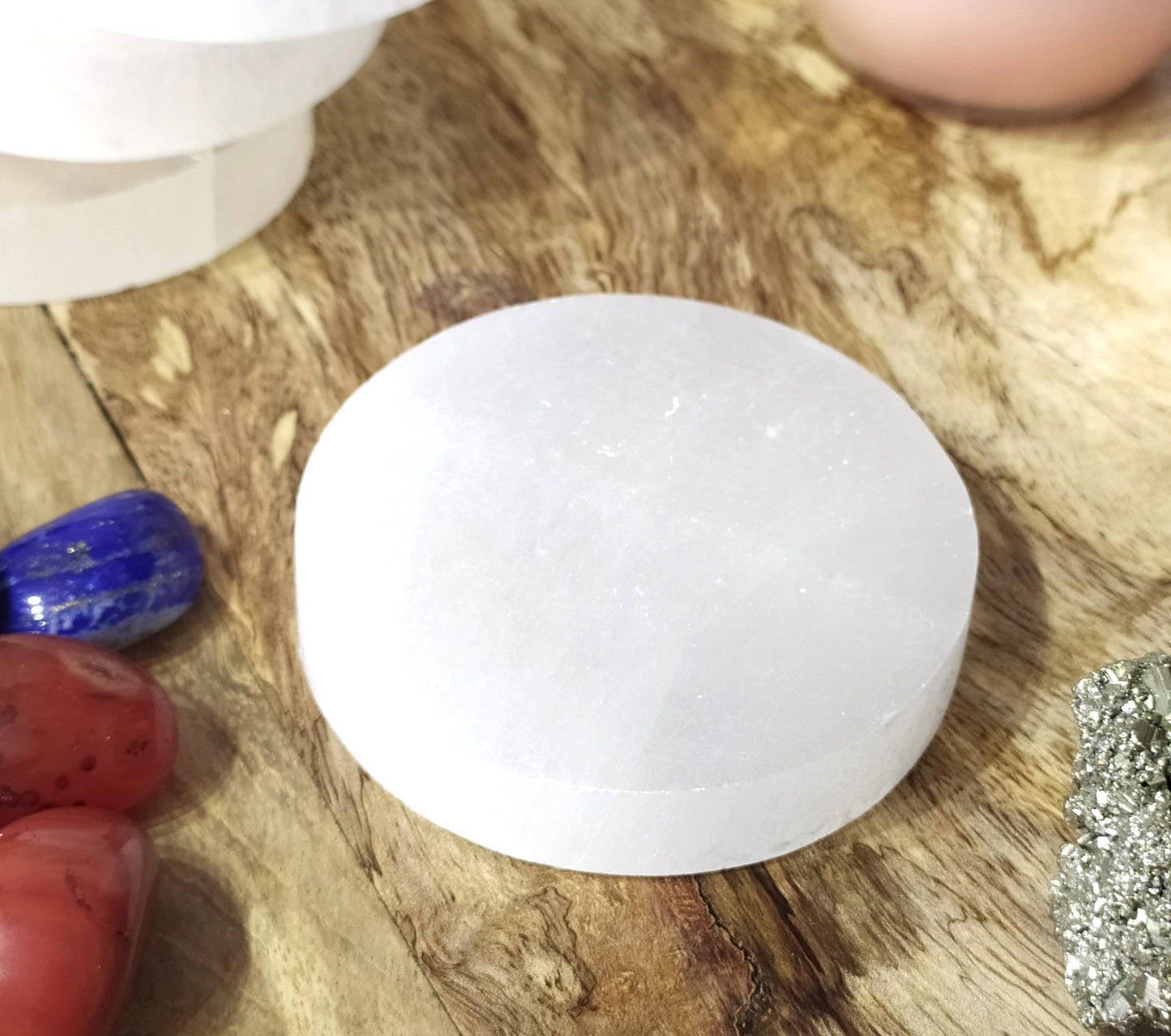 Selenite Charging Plate | Round Coaster | Selenite Plate
