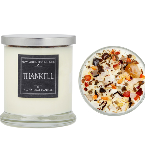 Thankful Candle - Soy Candles Crystal Candles - Fall Candles