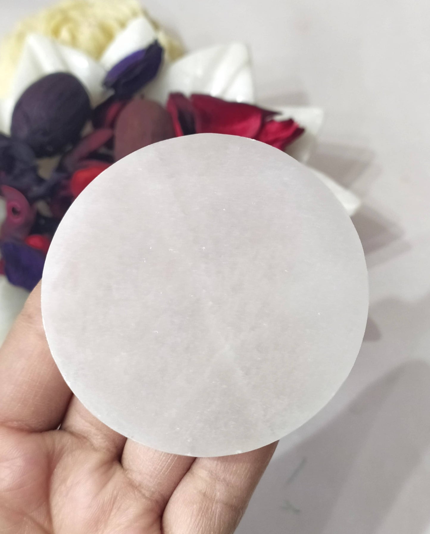 Selenite Charging Plate | Round Coaster | Selenite Plate
