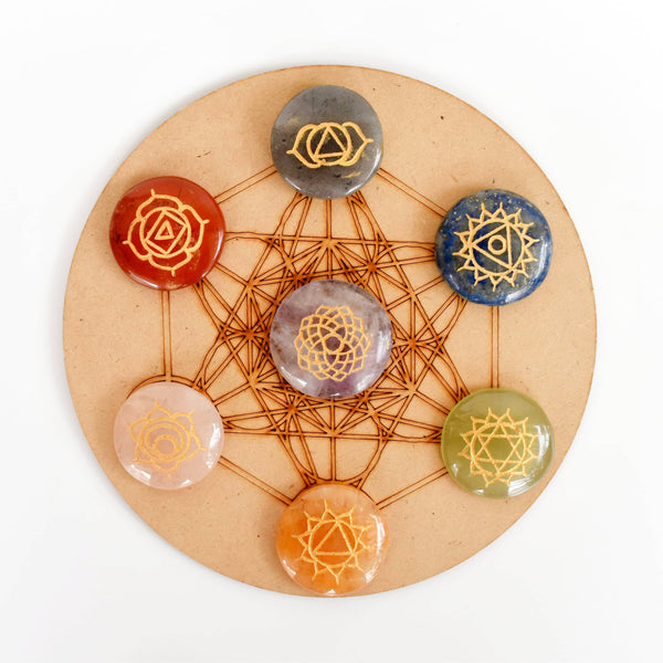 Round Stones Set | 7 Chakra Reiki | Chakra Crystals Set