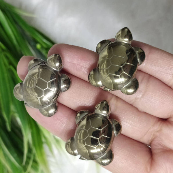 Wholesale Gold Pyrite Turtle Figurines |Bulk Crystal Animals