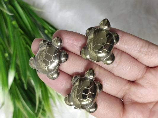 Wholesale Gold Pyrite Turtle Figurines |Bulk Crystal Animals
