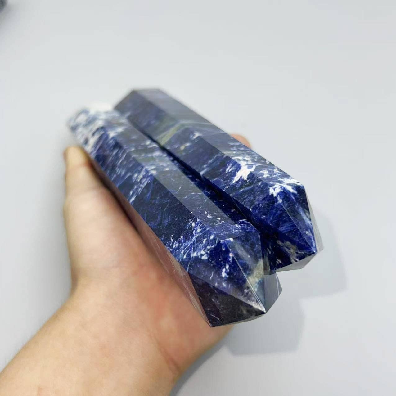 Natural Sodalite Tower – 7"-10" Tall Blue Decorative Crystal